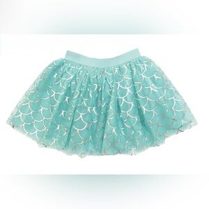 Disney Princess Girls 5 Ariel Mermaid Scale Patterned Elastic Waist Tulle Skirt